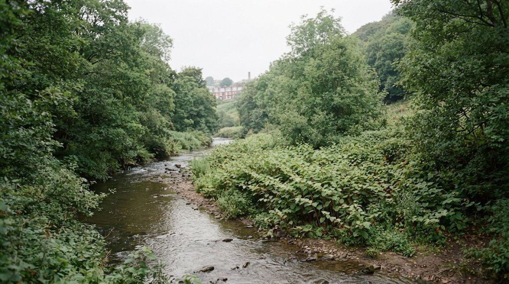 It is along the canal